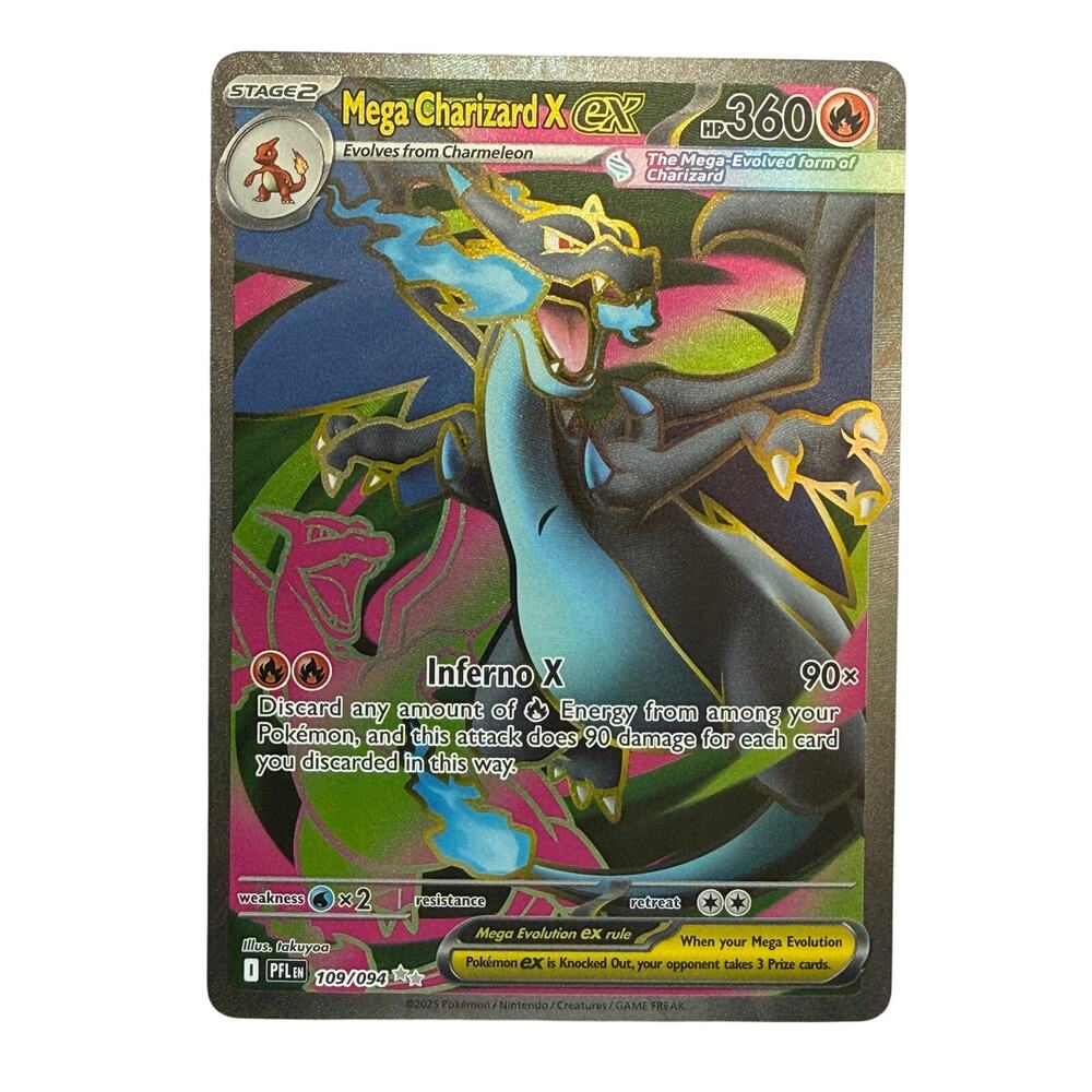 Pokémon TCG Mega Charizard X ex 109/094 Mega Evolution Phantasmal Flames NM-MT